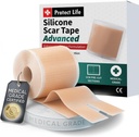 Medical Grade Silicone Scar Tape Advanced Additive Formulation (1.6 "x 118") Scar Removal Away Strips for Surgical Scars, Silicone Tape & Keloid Scar Treatment, Reusable Silicone Scar Sheets