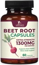 Beet Root kapszula 1300mg - Extra Erő Vörös Beetroot por kiegészítés - Támogatja a nitrogén-oxid termelést, Szív egészség és természetes energia - Non-GMO, Vegan, Gluten Free - 60 Veggie kapszula