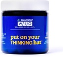 Swanson WIO Setzen Sie auf Ihr Denken Hut Gehirn Gesundheit, Konzentration, besser Fokus, Ginkgo Biloba + Neurofactor Kaffee Obst, Vegan, Non-GMO, Wellness, 30 Veggie Kapseln (30-Tage Versorgung)