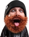Beard Head Bushy Biker Beard Beanie - Funny Knit Hat and Fake Beard Coard Black