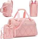 Pink Women 's 40L Gym Duffel with Cipőtér - Carry On Weekender Overnight Bag - Personal elem Travel Workout Tote