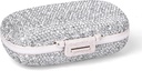 1Pack Travel Pill Organizer, 8 Commodities Portable Pill Case, Small Pill Box for Pocket Porse Portable Medicine Vitamin Container (Sparkling Silver)