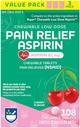 Rite Aid Felnőtt alacsony dózisú aszpirin 81 mg, rágótabletta Pain Reliever, Cherry Flavor, 3 üveg, 36 Count Each (108 Count Total)