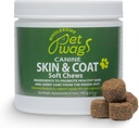 Allergia & Itch Relief kutyáknak - Skin & Coat Soft Chews w / Omega3, Fish Oil, Biotin, Collagen - Reduces Shedding, Promotes Healthy Skin & Shiny Fur - 60ct