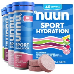 Nuun Sport Electrolyte tabletta proaktív hidratáláshoz, vegyes ízesítők, 4 csomag (40 adag)