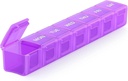 Sukuos Extra Nagy Pill Organizer, 7 Day Napi Pill Box Case Arthritis Friendly, Silkscreen Printed Medicine Container Clear Lid for Vitamins, Halolaj vagy kiegészítők (lila)