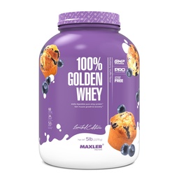 Maxler 100% Golden Whey Protein - 24 g fehérje per serving - Premium Whey Protein Powder for Pre Post Workout - Fast- Absorbing Whey koncentrátum, izolátum és hidrolizátum keverék - Bluebry Muffin 5 lb