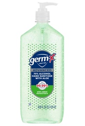 Germ- X Advanced Hand Sanitizer Aloe-val és E-vitaminnal, Non-Drying Moisturizing Gel, Instant és No Rinse Formula, Pump Bottle, Vissza az iskolába készletek, 1 liter