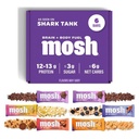 MOSH Variety Pack Keto Protein Bars, High Fiber, Low Carb, Gluten Free, High Protein, Brain Healthy Snack Ashwagandha, Oroszlánsörény, 6 gróf