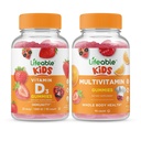 Életképes D-vitamin Kids + Multivitamin Kids, Gumies Bundle - Nagy ízű, vitamin kiegészítés, Gluten mentes, GMO mentes, rágható gumi