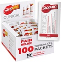 Stopain Schmerzlinderung Klinische Gel-Packets, 100 Pack, Made in USA, maximale Leistung Schmerzlinderung mit 10% Menthol Plus Glucosamin für Muskeln, Gelenkschmerzen und Arthritis