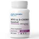 Puregen Labs Inositol Supplement 124; Myo Inositol & D- Chiro Inositol 2050mg - 120 Veggie Caps