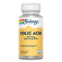SOLARAY Folic Acid - B9-vitamin folsav kiegészítés, prenatális vitamin - vérsejt fejlesztési támogatás - Vegán, Lab ellenőrzött, 60- nap garancia - 100 szerváció, 100 VegCaps