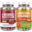 Ultimate Trakt Health Bundle - D Mannose és Liposomal C-vitamin, Cranberry, Ascorbyl Palmitate, Fokozott abszorpciós képlet, Detox, Diétás kiegészítés, Vibrátor támogatás