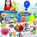 UNGLINGA 100 + Science Lab Experiments Kit for Kids, S.T.E.M Projekt Oktatási Játékok Ajándékok Fiúk Lányok, Kémia készlet, Gems Dig, Vulkán, Világító Worms