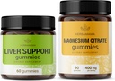 HERBAMAMA Máj Support Complex és Magnézium Kit - Bundle of Máj Support Herbal Complex & 400 mg Magnézium Citrate Gumies - Vegan, Non-GMO, Gelatin- Free - 2 Pack