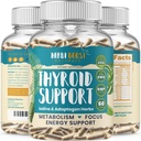 Pajzsmirigyek támogatása Nők számára Ioadine 1069mg Extra Strength Supplement for Metabolisation, Focus with Ashwagandha, L- Tyrosine, Cink, Selenium & More