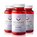 Relumins Advance Nutrition Gluta 1000 - Csökkentett L- Glutatione, Alpha Lipoic Acid & Rose HIPS - Antioxidáns támogatás a bőr és az általános Wellness - 60 Veg Capsules x 3 palack (90- napos ellátás)