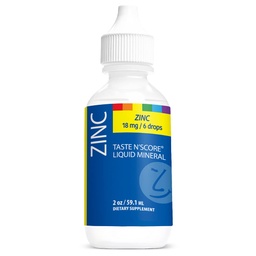 Taste N 'Score Cink folyékony ionos ásványi kiegészítés; 100% Tiszta; 18 mg; 118 Servings