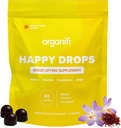 Organifi Happy Drops - Daily Superfood Happy Gummies für Erwachsene - Mood Support Supplement für Balance, Bliss, Energy und Take The Edge Off - Sweet Lemon Flavor - 60 Gummis