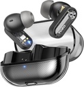 TOZO Crystal Pods Hibrid Aktív zaj Lemondása Vezeték nélküli fülhallgatók, 10 mm-es illesztőprogramok Deep Bass Stereo Sound, 4 Mics Smart ENC AI Call, 32 EQ keresztül App, Bluetooth 5.4 Fejhallgató, Crystal Case Design