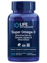Life Extension Super Omega3 EPA / DHA Fish Oil, Sesame Lignans & Olive Extract - Heart Health, Brain Health, Gyulladás Egészségügyi támogatás, Gluten- Free, Enteric- Coated, Non-GMO, 120 Softgels