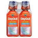 Vicks DayQuil Súlyos hideg és flux gyógyszer, Napközbeni megkönnyebbülés a fejfájás, láz, torokfájás, minor Aches & Pains, mellkasi congestion, Stuffy Orr, Orr Congestion, Sinus Pressure, & Cough, 2x12oz