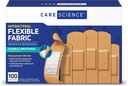 Care Science Fabric Adhesive Bandages, 100 ct Assorted Size - 124; Flexible + Breathable Protection Helps Prevent Infection for First Aid and Wound Care