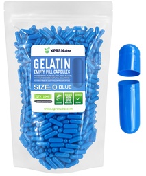 XPRS Nutra mérete 0 üres kapszula - üres zselatin kapszula - 1000 Count DIY kapszula töltelék - Tiszta szarvasmarha pill gél kapcsok Do- IT- Yourself kiegészítők (kék)