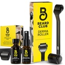 A Beard Club Derma Roller, Beard Growth Oil, Clensing Spray & Csere Head - Mikroneedling Roller 540 Titánmikroneedles for Face, Body and Scalp - Beard Roller with Sandalwood Beard Oil