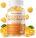 Magnézium Glicinate Gumies 1000mg - Cukor mentes Magnézium Kálium kiegészítés D-vitaminnal, B6, CoQ10 a nyugodt hangulatú és alvó támogatás - 60 Orange Gumies -1 Pack