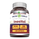 Amazing Formulas Inositol 500 mg 200 Capsicum Supplementary - 124; B8-vitamin - 124; Non-GMO - 124; Gluten Free - 124; Made in USA