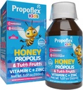 Beelife Bee Propolis Köhögés Szirup Kid- Triple- Action - Natural Symple, Brazil Zöld Propolis, Cink, Bromelain, C-vitamin - Támogatás Immunitás & Recovery - Brazíliából, Tutti Gyümölcs Flavor, 150 ml