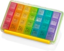 Heti Pill Organizer - Portable 4 Times- A- Day - Water Moisture- Proof AM / PM Pill Case, Colorful 7 Day Medicine Holder Pill Box címkével, Gyógyszerek, Vitaminok, és kiegészítők