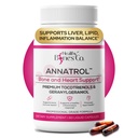 Annatrol Bone & Heart Health Support, Premium Annatto Tocotrienols & Geranylgeraniol (GG) E-vitamin Complex, Támogatja az egészséges koleszterin, vércukor egyensúly, anti- inflammatory & Máj funkció
