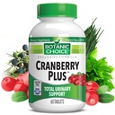 Botanic Choice Cranberry Plus Total Urinary Support - Vizeleti Tract Health for Women and Men with Cranberry Concentration, Uva Ursi, Buchu, Calcium - 60 tabletta