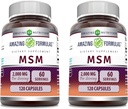Amazing Formulas MSM (Metil-szulfonil-metán) Kiegészítő 124; 2000 Mg Per Serving n.e.124; Capdrate 124; Non-modify124; Gluten Free-124; Made in USA (2 Pack, 120 Count)
