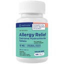 WELMATE - Allergia Relief (500 tabletta) Cetirizine Hydrochloride 10mg - 24 óra - Non Drowsy - Fedett és Kültéri Allergy Medicine - Antihisztamin - Orr, Szemek és torok - Over- Counter Medication