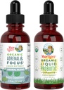 MaryRuth Organics Probiotic Supplement for Women Men Kids & Adrenal Health & Focus Supplement, 2- Pack Bundle, Digestive & Gut Health, Cortisol Health, Stress Relief, Focus Nootropic Brain Supplement