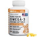 Wild Caught Omega 3 Fischöl für Hunde - 180 Softgel Kapseln für Gesunde Haut und Mantel - Große 1000 mg Hunde Fisch Öl Pillen für Shedding, Trockene Juckreiz Skin, und Hot Spots - Pet Omega Lachsergänzung