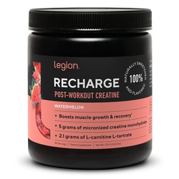 LEGION Recharge post workout kiegészítés - Minden természetes izom építő és helyreállítási ital mikronizált kreatin monohidrát. Természetes édesített és ízesített, biztonságos és egészséges (Görögdinnye, 30 serve)