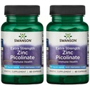 Swanson Premium Brand Extra Strength Cink Picolinát - Body Prefered Form Immune Health Capsules - 50 mg kapszulánként - 60 kapszula, 2 darabos csomag