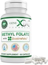 GENEX Metil Folate, Quatrefolic ® 1360 mcg DFE (60 kapszula) Bioaktív Folate - 5- Metil-tetrahidrofolát 124; Vegán, Gluten Free, Non-GMO (60 napos ellátás)