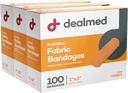 Dealmed Sterile Flexible Fabric Adhesive Bandages - 1x3 Inch - 100 / Box - 3 Dobozok - Lélegezhető elsősegély csomag - Soft Stretch sebtapasz orvosi célra, sürgősségi készletek & klinika