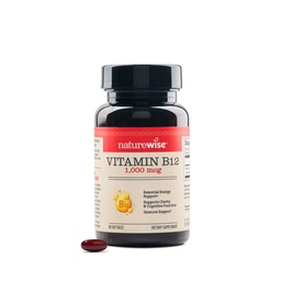 NatureWise B12-vitamin 1000 mcg - Diétás kiegészítés az energia metabolizmus, mentális tisztaság, idegrendszer egészség - Easy- to- nyelés, Soy & Gluten- Free, Non-GMO - 60 Softgels [60- napos ellátás]
