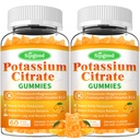 2 Pack Kalium-Zitrat-Gummi-Gummi-Ergänzung für Muskel-Gesundheit, Leg Cramp Relief, Elektrolyt Balance – Vegan, Non-GMO, Glutenfrei, Orange Flavor, 120 Count