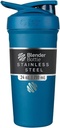 BlenderBottle Strada Shaker Kupa szigetelt rozsdamentes acél víz palack Wire Whisk, 24- Ounce, Blue