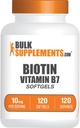 BulkSupplements.com Biotin 10000mcg Softgels - B7 vitamin, Biotin Vitamins for Hair, Skin and Nails, Biotin Supplement - Gluten Free, 1 Softgel per Serving, 120 Count (1-es csomag)