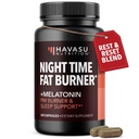 Night Time Fat Burner kapszula férfiaknak és nőknek - étvágycsökkentő fogyás fehér vese Bean - 60 gróf - Metabolizmus booster Melatonin alvástámogatás - 2 hónapos ellátás