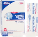 Dukal Butterfly Closure Strips. 100 tapadós sebtapaszt tartalmazó csomag. Steril kötszer a sebvédelemhez. Egyszeri használat. Egyenként csomagolva. Könnyű alkalmazni.